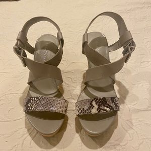 Franco Sarto Gray/Snakeskin Wedges - Never Worn!